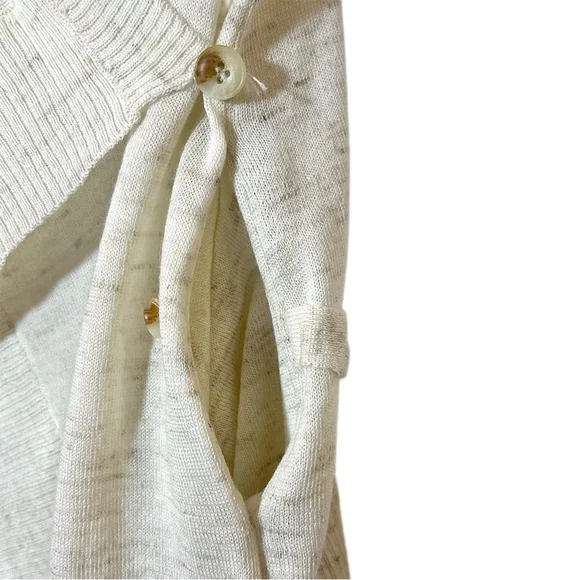 Anthropologie Sparrow Pemaquid Beige Knit Long Sleeve Drape Wrap Cardigan Small - Picture 8 of 13